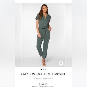 Velvet Heart Olive Green Jumpsuit size large